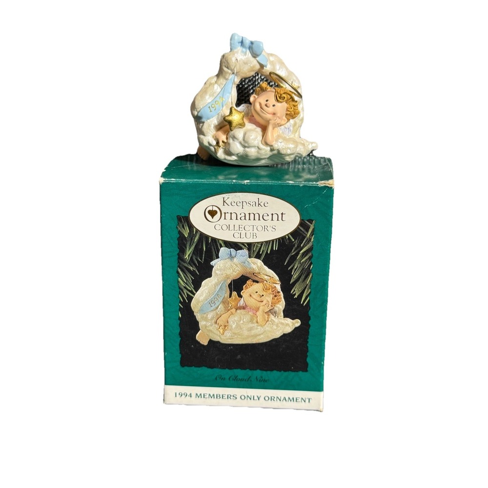 1994 Hallmark "On Cloud Nine" Angel KOC Keepsake Collectors Club Ornament